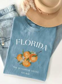 Cute Florida Oranges Graphic T-Shirt, Sunshine State Comfort Colors Gift For Women