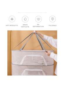 1 szt. Suszarka z zamkiem błyskawicznym, wielowarstwowa składana siatka do suszenia ubrań na powietrzu, kosz z siatki poliestrowej, do suszenia bielizny, majtek, kamizelek, z zamkiem błyskawicznym, klatka przeciw muchom, do suszenia zabawek i ubrań