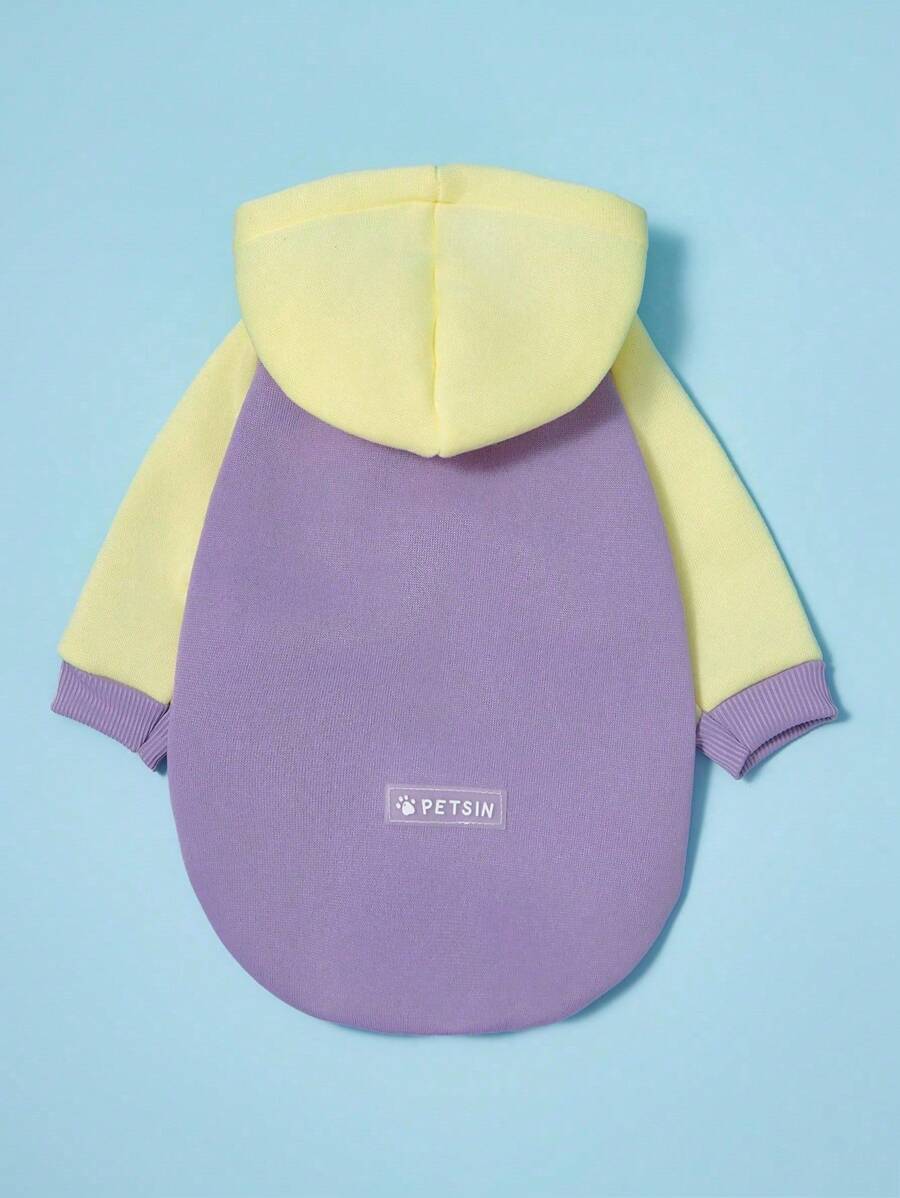 Áo nỉ trùm đầu màu trơn giản dị mùa xuân/hè Petsin có logo với tay áo Raglan, quần áo mềm mại thoáng khí cho chó cưng - Nhiều màu - Xem 1