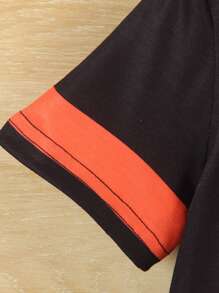 SHEIN Young Boy Printed Number Regular Short Sleeve T-Shirt, Spring/Summer - Black - View 4