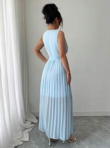 Elenzga Robe sans manches de couleur unie pour femmes, à la mode pour l'été