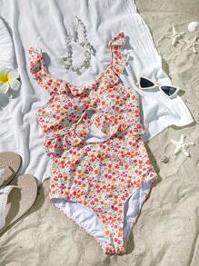 SHEIN Teen Girls One-Pieces Summerholiday,Summer,Travel,Getaway - Multicolor - View 7