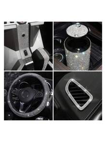 1pc Rhinestone Decor Tape, 7.8 X 9.4 Inch Self Adhesive Glitter Car Phone Craft Decorative Sticker, For DIY