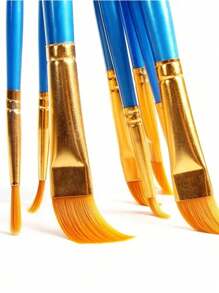 10pcs Artist Brush Set - Suitable For Acrylic, Oil, Watercolor, Face, Nail Art, Detail Painting And Rock Painting,Durable, Ease Of Use, Giftable, Versatile, Back To School,School Supplies