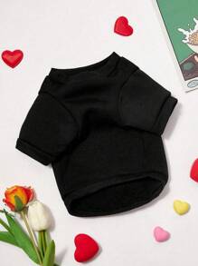 PETSIN Fashionable Casual Black Heart Crown "King" Letter And Cute Pet Dog Print Lightweight Pullover Sweatshirt, Unisex Design For Cat And Dog Owners, Spring/Summer - Multicolor - View 3