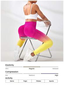 Easithlete Women High Waist Minimalist Fitted Ombre Sports Leggings Yoga Pants