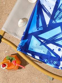 Tween Boy Asymmetric Geometric Print Swim Trunks,Suitable For Summer Beach Vacation, Swimming, Surfing, Diving - Multicolor - View 5