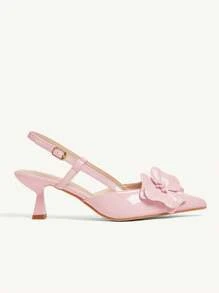 CUCCOO CHICEST 女士优雅浪漫尖头细高跟鞋，浅粉色漆皮鞋，适合下午茶和约会，夏季