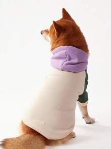 Spring/Summer Casual Simple PETSIN Pet Themed Color Block Pullover Hoodie, Lightweight Breathable Soft Pet Sweatshirt - Multicolor - View 3