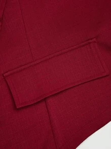 Sweetra Plus Size Summer Tie Neck Bow Collar Open Front Elegant Vacation Commute Blazer, Burgundy Graduation,Back To School,Teacher Outfits For Women