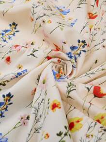 SHEIN LUNE Women Casual Floral Print Mini Cap Sleeve Shift Dress Summer Dresses For Women Summer Outfits For Women Vacation Outfits Women Women Clothing Summer Derby Dress,Sun Dresses For Women