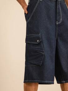 SWAVVY Pantalones cortos rectos de cintura elástica de unicolor sueltos y casuales para hombres