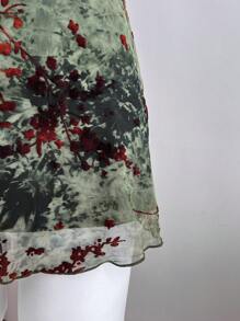 Elamini Flocked Retro Camisole Versatile Dress, Spring/Summer