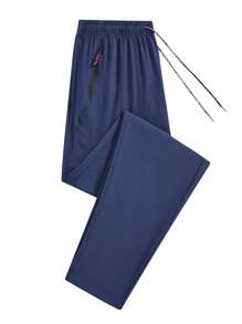 Manfinity Homme 2 Stücke einfarbige Herren Jogginghose mit Kordelzug und geradem Bein, Lässige Hose