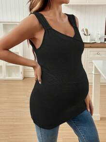 SHEIN Top de enfermería con ajuste delgado y estilo envolvente para mujeres embarazadas
