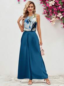 SHEIN Clasi 2 件套女士抽象印花服装，适合夏季 - 黑色 - 查看 8