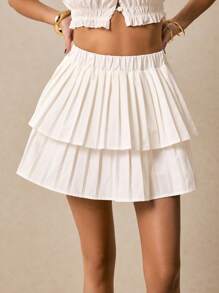 Poéselle Women's Solid Color Minimalist Casual Shorts, Suitable For Summer