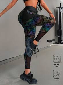 Innovista Women Activewear Foil Print Sports Leggings, Faux Leather & Metallic Shine Gym Bottom, Breathable & Elastic Workout Outfits, Fitness Pants, Sculpting Shapewear,Edgy &Unique Sleek & Lux Tracksuit, Music Festival, Party, Dance,Electric, Cycle,Bike,Yoga,Mat,Pilates,Running,Cardio,Strength,Weights,Outdoor,Hike,Camping,Trail,Volleyball,Going Out,Athleisure,Pickleball,Y2K,Autumn Fall Gear,Waist Trainer,Workout Leggings For Women,WAG,Mother's Day Gift - Multicolor - View 9