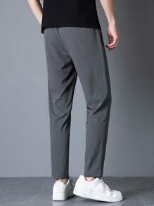 Manfinity Homme 2 Stücke einfarbige Herren Jogginghose mit Kordelzug und geradem Bein, Lässige Hose