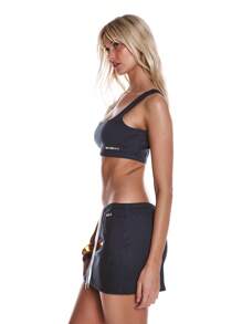 MUSERA Áo tank top dệt kim cổ vuông ngắn dễ thương in khẩu hiệu, thích hợp cho kỳ nghỉ xuân hè, đi biển, bơi lội, phong cách thủy thủ bên bờ biển. - Màu xanh lam - Xem 2