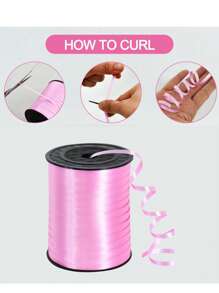 Zazumi 1 Roll, 250 Yard Pink Curling Ribbon For Gift Wrapping, Balloon String, Wedding, Birthday, - Metallic Shiny " Ribbon For Bouquets And Flower Wrapping Paper Valentine DAY, Valentines Wedding, Birthday - Pink - View 2