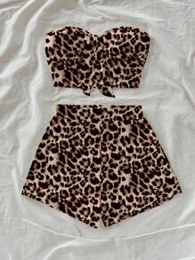 Soleia 性感豹纹，复古风格，休闲度假风格，性感风格，可爱，Y2K椰子女孩，波西米亚风，度假，波西米亚风，音乐节，适合夏季女士2件套