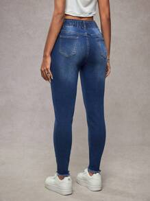 SHEIN Tall Jeans skinny a vita alta strappati e lavati
