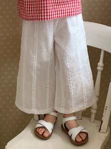 DAZY Pantalones de encaje de unicolor casual para niñas jóvenes - Blanco - Ver 1