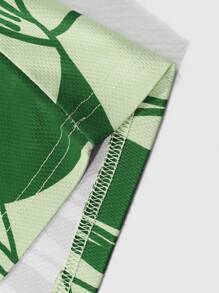 ROMWE MEN Prep Men's Casual Letter Print Round Neck Short Sleeve T-Shirt, Versatile For Spring And Summer - Green - View 5