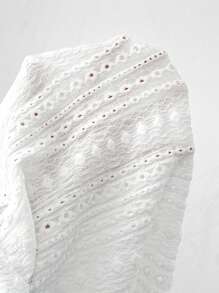 Elenzga Camiseta informal y elegante de mujer con escote en V, botones de nudo chino y decoración en la cintura, adecuada para vacaciones - Blanco - Ver 7