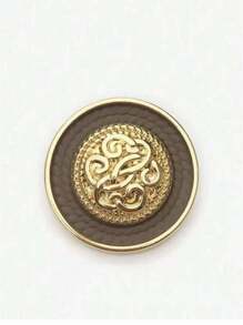 复古扭曲金属纽扣 10 件 - 古董黄铜合金圆形纽扣，适用于西装外套、开衫、DIY 夹克（条纹装饰，春夏时尚） - 彩色 - 查看 8
