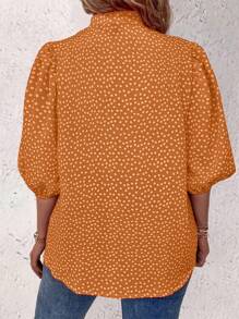 EMERY ROSE Floral Single Button Casual Daily Mid-Sleeve Shirt For New Year Clothes