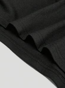 StoneGrade Set di maglietta e pantaloncini con stampa a motivo di ciliegi giapponesi ukiyo-e, moda casual, top nero e pantaloncini rosa - Multicolore - Visualizzare 6