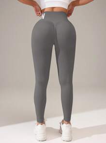 Easithlete Easithlete Sport Studio 女式高腰无缝修身紧身裤 - 弹性柔软透气四向拉伸紧身裤，适合跑步、骑行、瑜伽、泡菜球运动、休闲 - 炭灰 - 查看 2