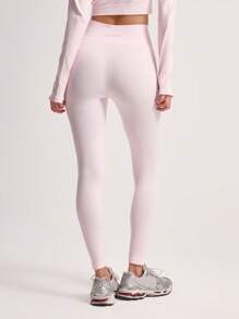 Musera Sport Ribbed Waist Seamless Sports Leggings Workout Gym Daily Seamless High Stretch Gym Fitness Fall Winter - Pink - View 2