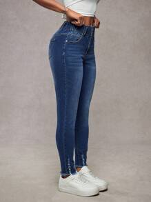 SHEIN Tall Jeans skinny a vita alta strappati e lavati