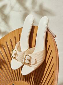 CUCCOO BASICS Women's Adjustable Buckle Design Fashion High Heel Sandals - Beige - View 3