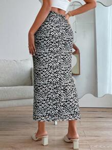 Firerie 女士时尚中长裙，适合夏季 - 黑色 - 查看 2