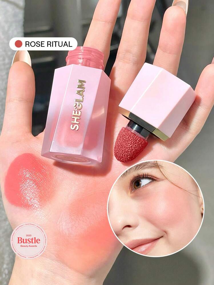 SHEGLAM Color Bloom Liquid Blush Matte Finish-Rose Ritual Gel Cream Blush Long Lasting Non-Fading Highly Pigmented Lightweight Long Wear Smooth Blusher Pink Brown Blush Brand Beauty Makeup Face Paint Cosmetic For Women Girls Perfect For Spring Summer Ideal For Y2K Fancy Fashion Suitable For Birthday Mother'S Day Gift Rave Party Ready Best Color - Rose Ritual - View 1