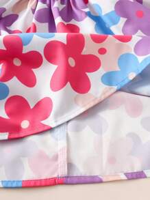 SHEIN Summer Young Girls Ditsy Floral Cami Dress, Suitable For Party, Beach, Vacation - Multicolor - View 5