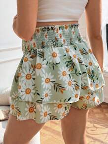 SHEIN Maternity Elastic Waist Fashionable Shorts, Suitable For Summer