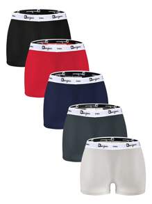 SHEIN 5pcs/Pack Men's Plus Size Boxer Briefs, Casual Underwear, Suitable For All Seasons - Multicolor - View 2