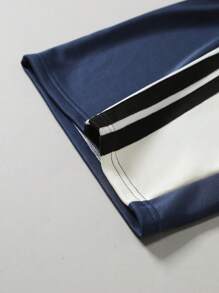 Manfinity Hypemode Men's Casual Modern Color Block Knitted Sweatpants With Zipper Details And Long Length