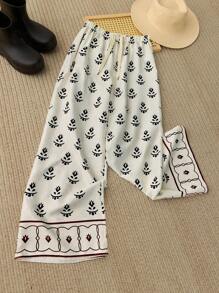 Breezaya Pantaloni casual da donna con stampa digitale stile vacanza, stampa casuale