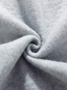 SHEIN MOOSTA Plus Size Women's Letter 'NEW YORK U.S.A ' City Name Graphic Print Thermal Drawstring Sweatshirt Graduation,Back To School,Graduation,Teacher,Back To School Pullover Fall Winter Autumn - Light Grey - View 6