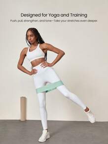 GLOWMODE 2pcs Yoga Pilates Training Widen Knitting Resistance Band Set - Mist Green - View 3