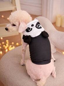 PETSIN Cute Simple Animal Small Panda/Bear Ear Design Cartoon Pullover Hoodie, Lightweight Breathable Soft Printed Pet Sweatshirt, Fashionable For Cats/Dogs, Spring/Summer - Multicolor - View 7