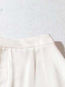Chiquease 2 Pieces French Elegant Woven Bowknot Blouse And Mid-Length Skirt Set, Summer Fall Cloth For Women - Apricot - View 8