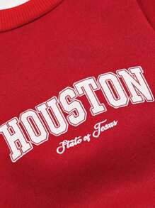 PETSIN Sudadera sencilla y casual para mascotas con estampado de la letra HOUSTON, de estilo universitario en rojo, transpirable, suave y elástica para el verano. Artículo de popular en Europa y Estados Unidos