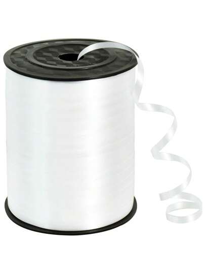 SHEIN 1 Roll, 250 White Curling Ribbon For Gift Wrapping, Balloon String, Wedding, Birthday, - Metallic Shiny " Ribbon For Bouquets And Flower Wrapping Paper Valentine DAY, Valentines Wedding, Birthday